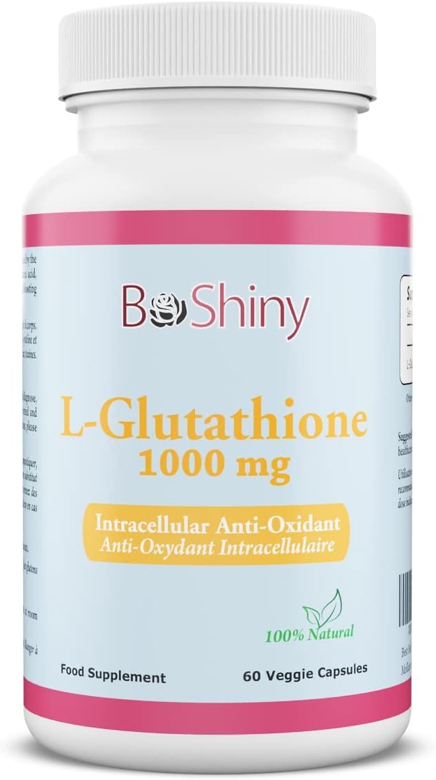 BeShiny L-Glutathione Skin Lightening Brightening Pills 1000 mg, 60 Capsules