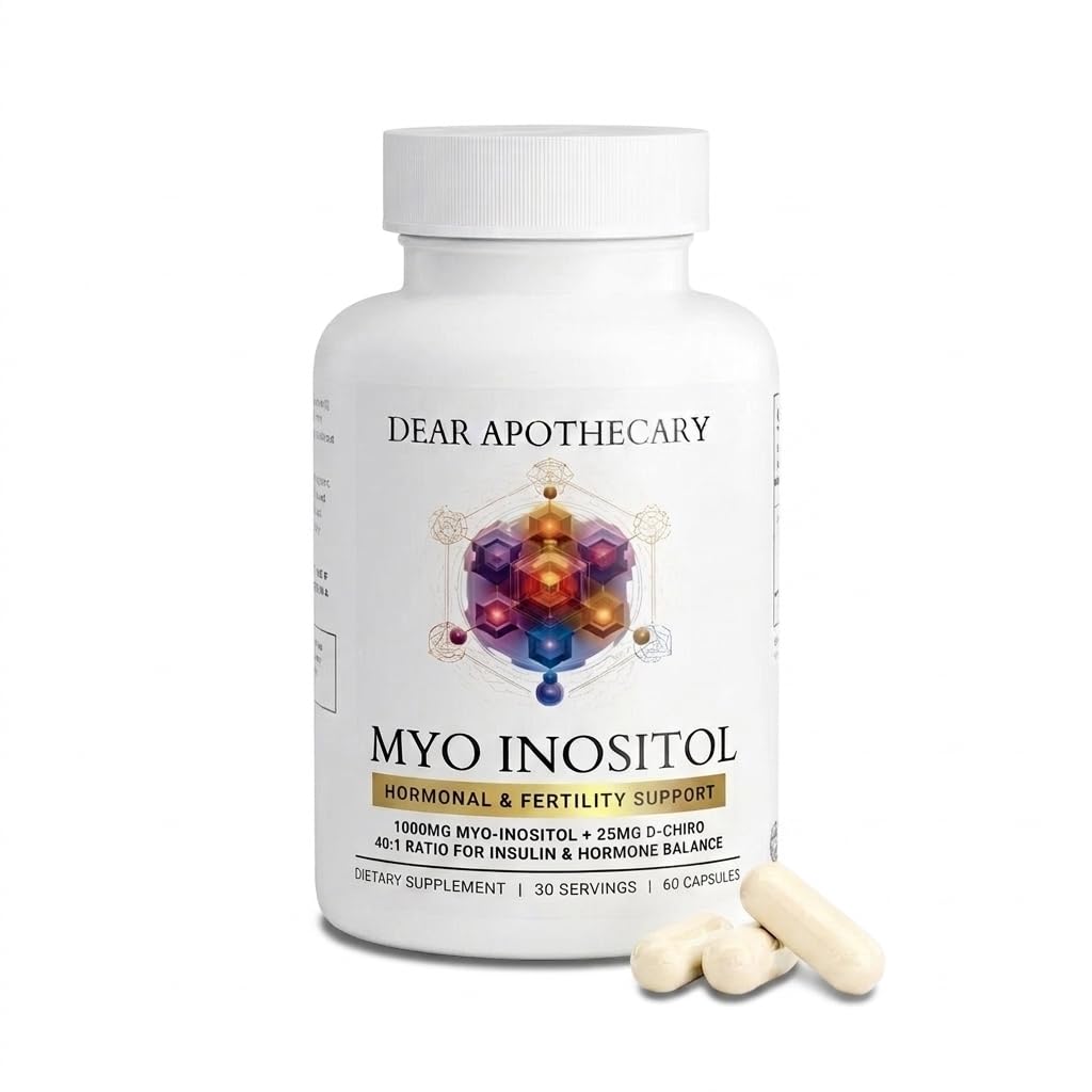 Dear Apothecary Myo Inositol D-Chiro 40:1 Ratio Capsules 1000mg + 25mg, 60 Count
