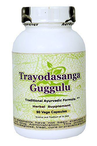 Herbsforever Trayodasanga Guggulu Support for Sciatic, Low Back, Arms, Nerves, Locked Jaw & Joints Comfort, Vata Balance, Guggulu Resins with 12 Ayurvedic Potent Aqua Herbs Extract, 90 Veg Capsules