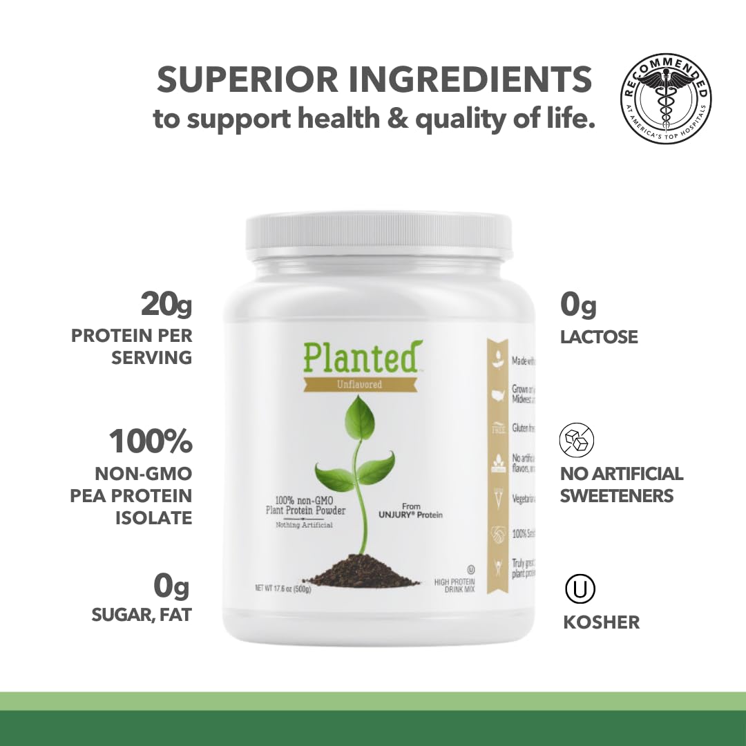 Unjury Planted Vegan Pea Protein Powder 17.6 oz