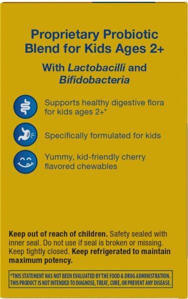 Nature's Way Primadophilus Probiotic Chewables for Kids, Chewable, 30 Count