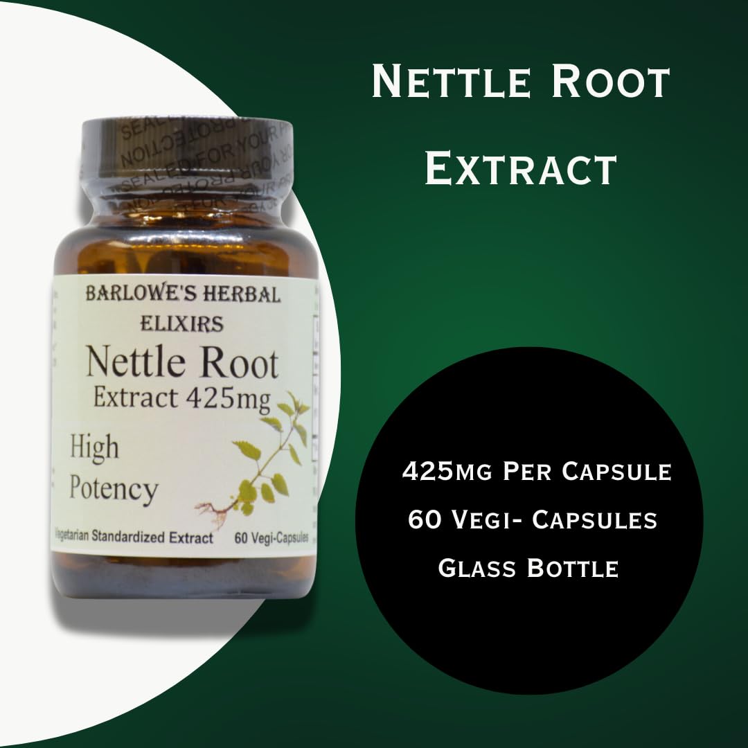 Barlowe's Herbal Elixirs Nettle Root Extract Capsules, 60 Count