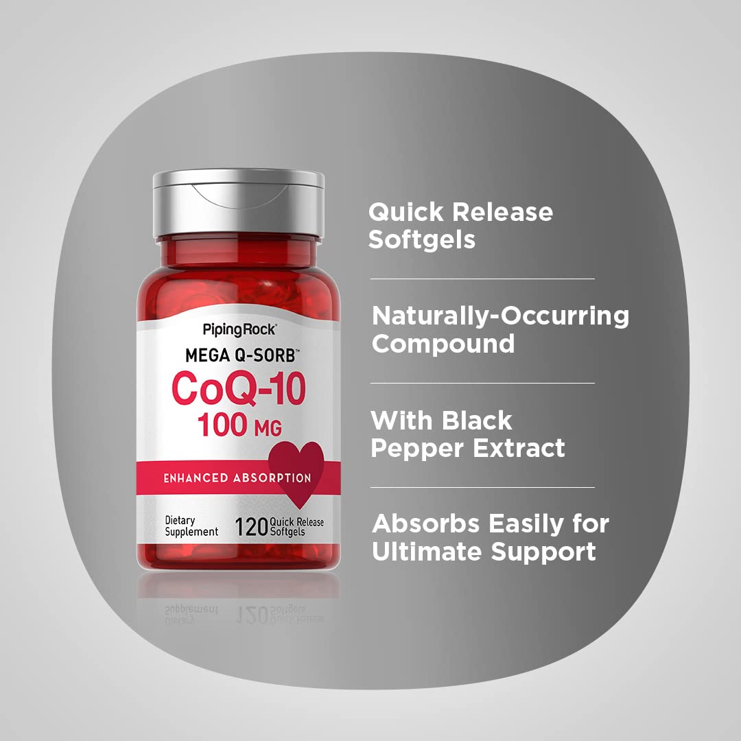 Piping Rock CoQ10 100mg Softgels 120 Count