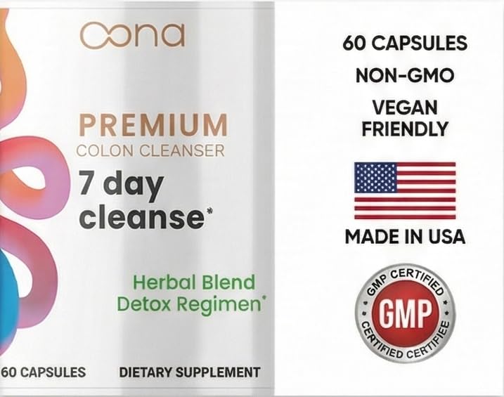 Oona Health 7 Day Advanced Colon Cleanse Capsules, 60 Count