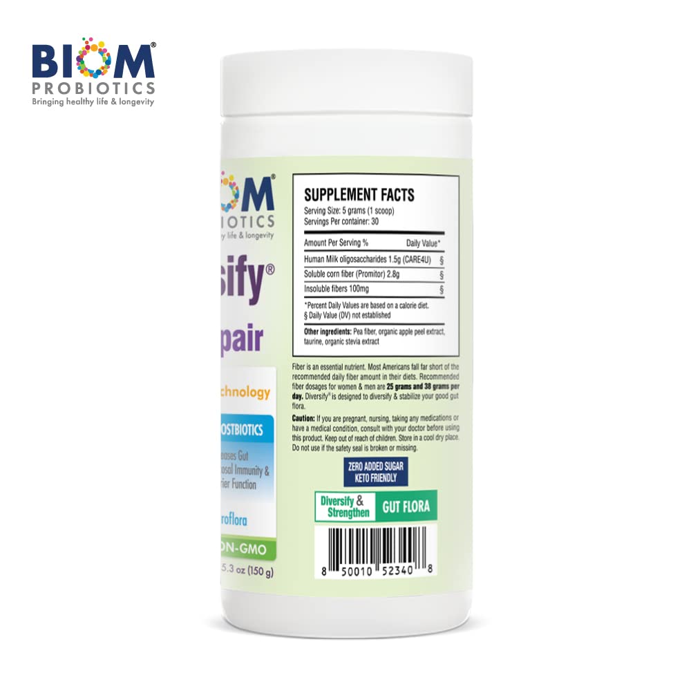 Biom Probiotics Diversify Total Gut Health Powder 1 Ounce