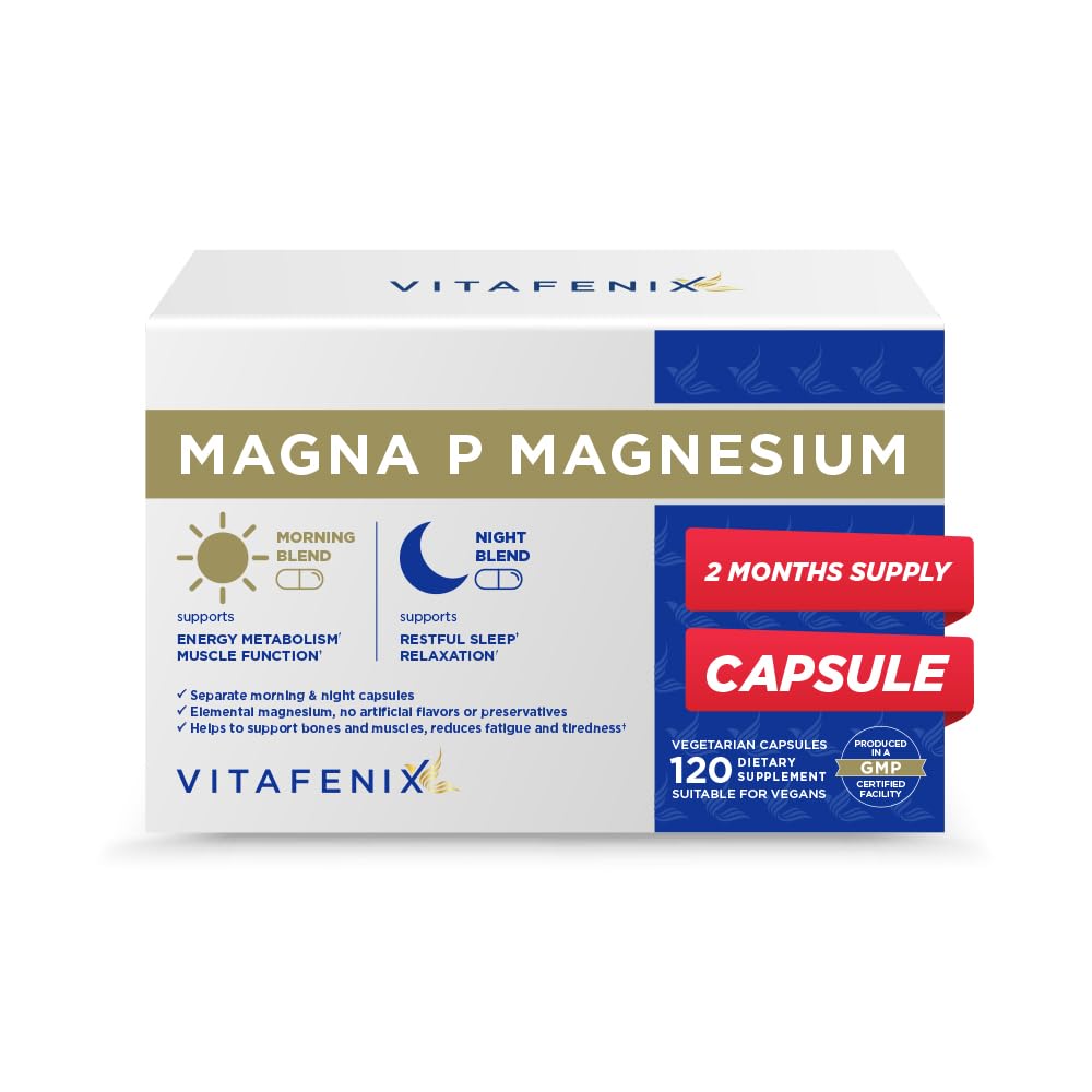Vitafenix Magnesium Complex 4 in 1 & Glycinate with B6, Citrate, Malate, Taurate Capsules 120
