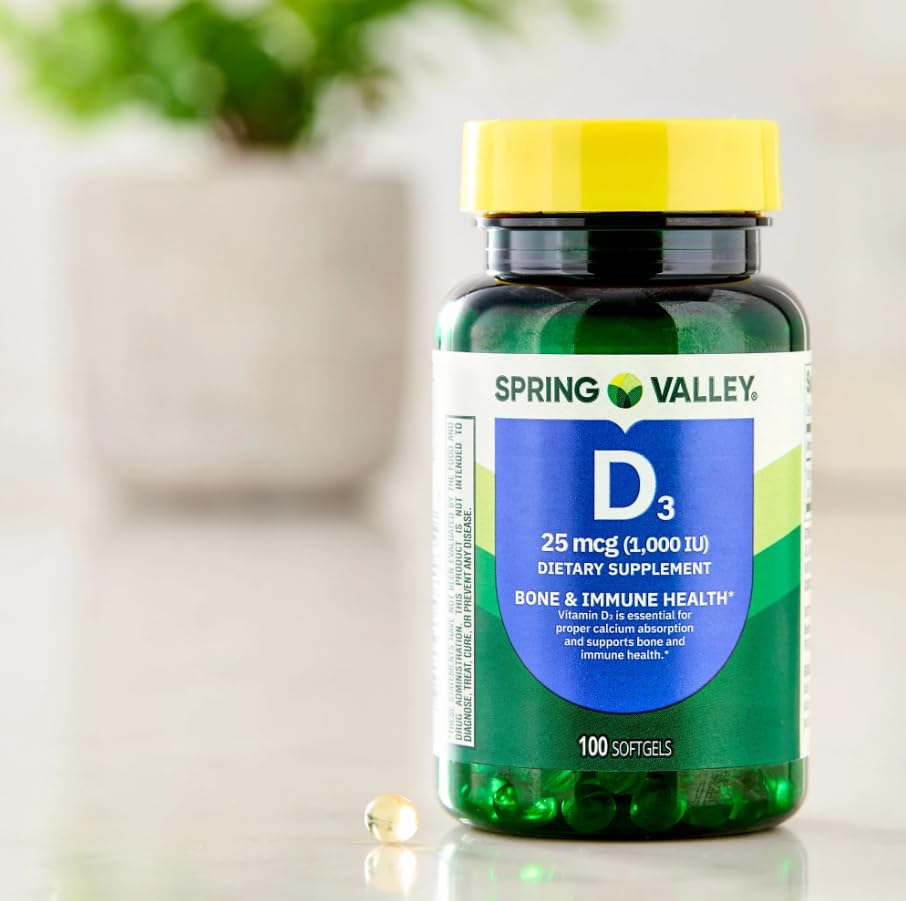 Generic Vitamin D3 1000 IU (25 mcg) Softgels 100 Count