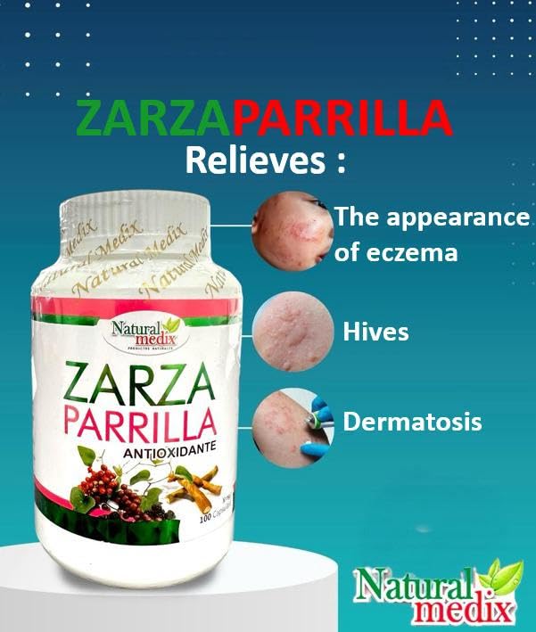 Natural medix Zarzaparrilla Premium Natural Detox Supplement Herbal Blend from Peru 1 Capsule