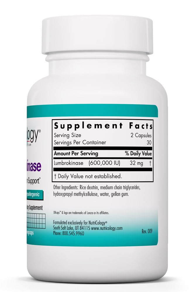 Allergy Research Group Lumbrokinase Delayed Release Enzyme Complex Capsules, 60 Count