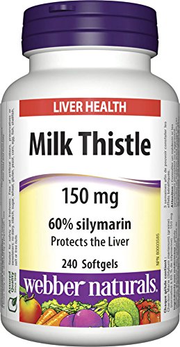 Webber Naturals Milk Thistle 150 mg 60% Silymarin Softgels, 240 Softgels
