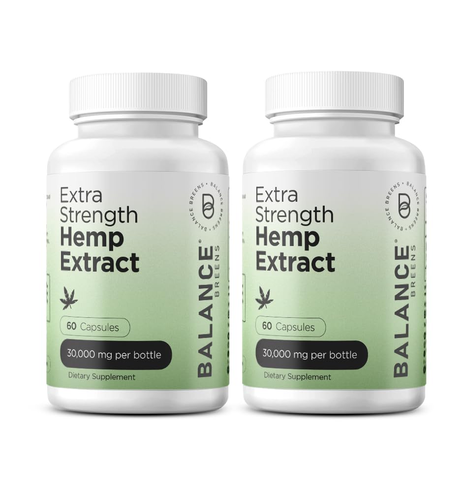 Balancebreens Hemp Extract 30,000mg Omega-3-6-9 Capsules, 120 Count
