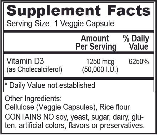 Generic Vitamin D3 50,000 IU Capsule 1 Count