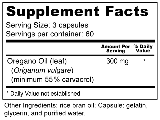 Wellness Resources Oil of Oregano Capsules 180 Count