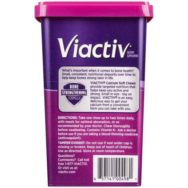 Viactiv Max Formula Calcium + Vitamin D3 Supplement for Bone Health Soft Chews, 500 Count
