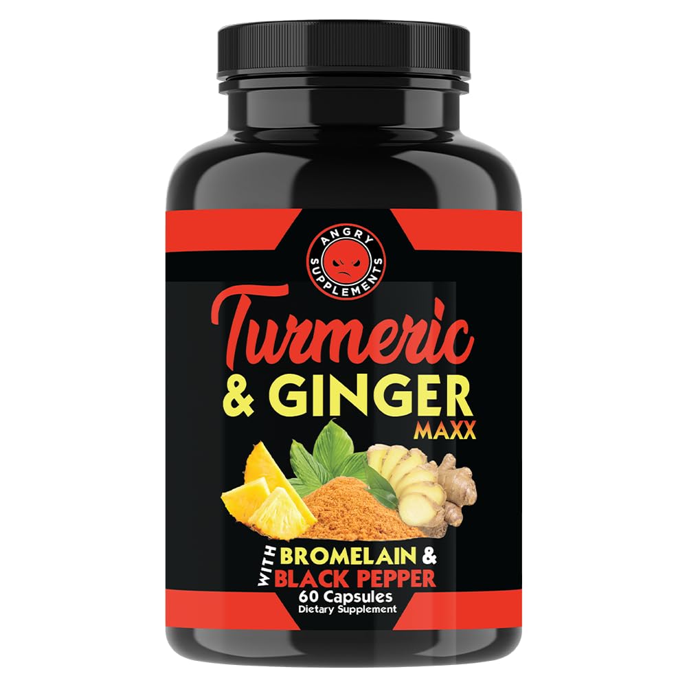 Angry Supplements Turmeric Ginger Maxx + Apple Cider Vinegar with Beet Root Capsules, 120 Count