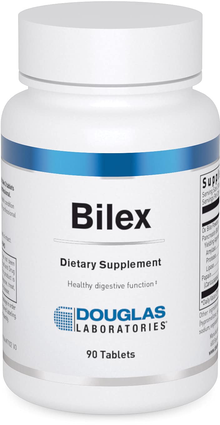 Douglas Laboratories Bilex Digestive Enzyme Supplement with Lipase, Papain, Amylase & Ox Bile Extract, 90 Tablets