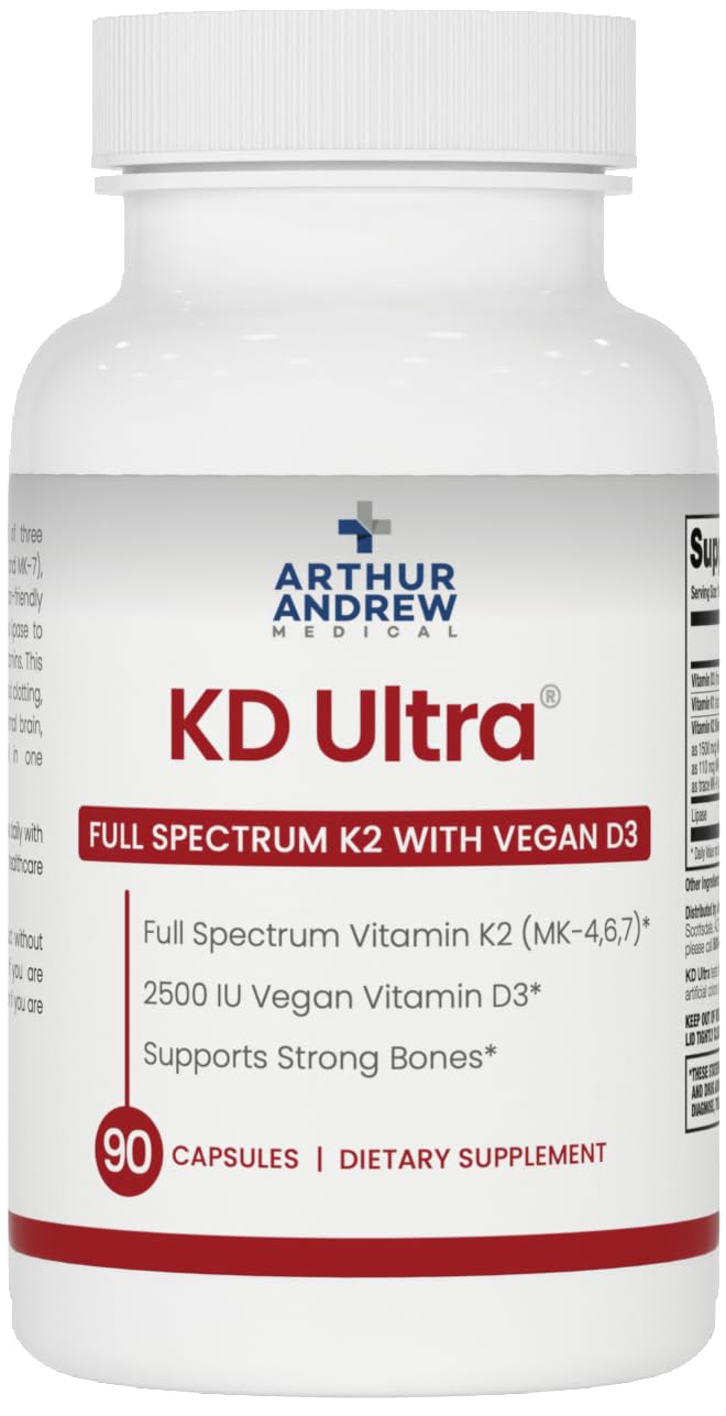 Arthur Andrew Medical KD Ultra, Full Spectrum K2 & D3 Capsules, 90