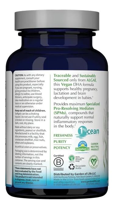 Garden of Life Dr. Formulated Prenatal Vegan DHA Softgels 30 Count