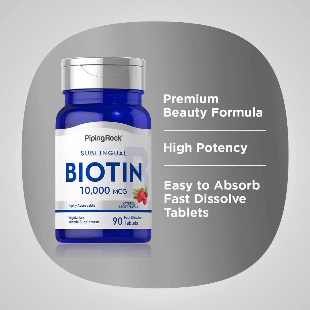 Piping Rock Biotin 10000mcg Fast Dissolve Tablets, 90 Count