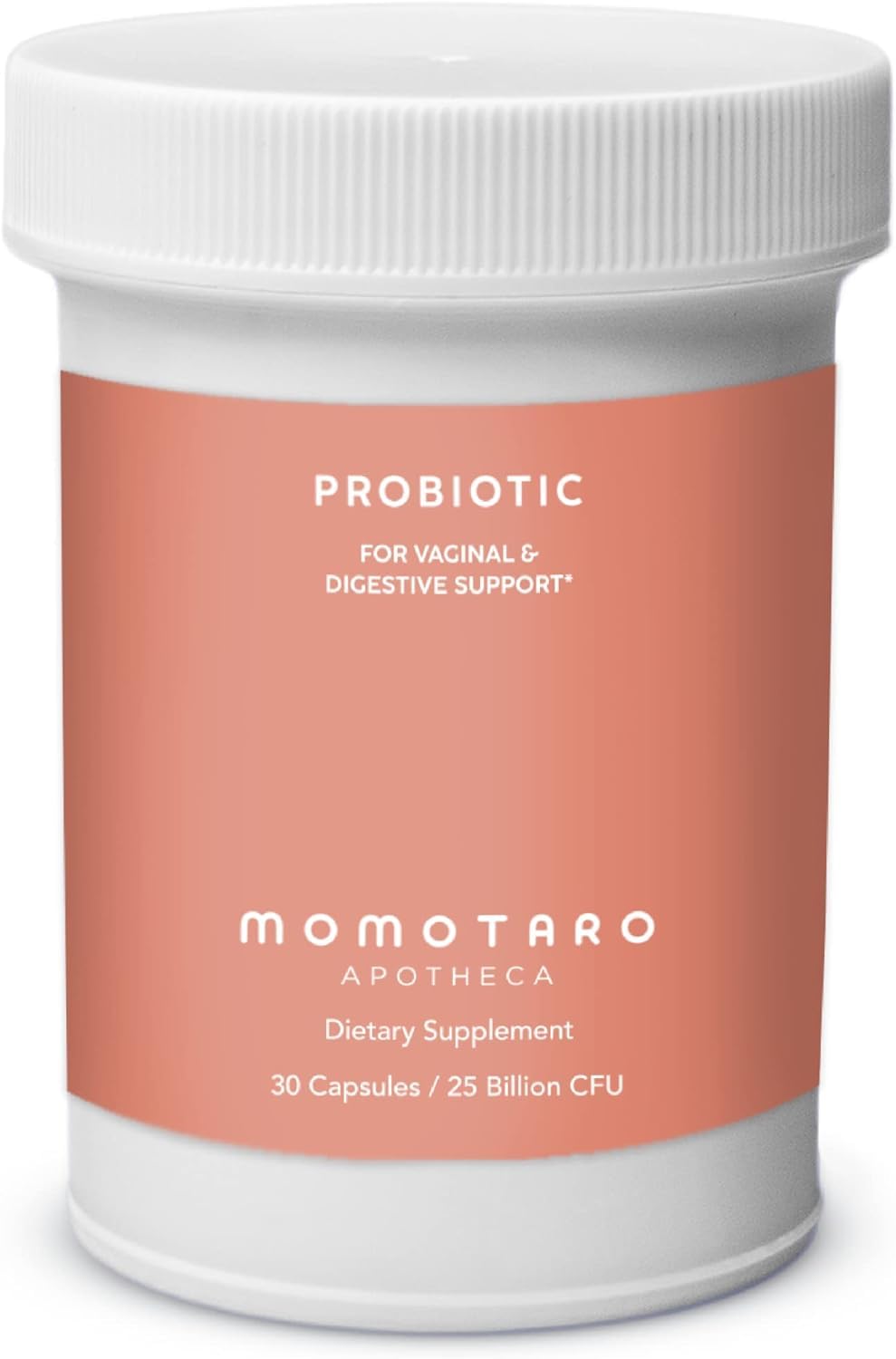 MOMOTARO APOTHECA Organic Probiotics for Women Vaginal & Digestive Supplement, 25 Billion CFU, Prebiotics & Lactobacillus Blend - 30 Capsules