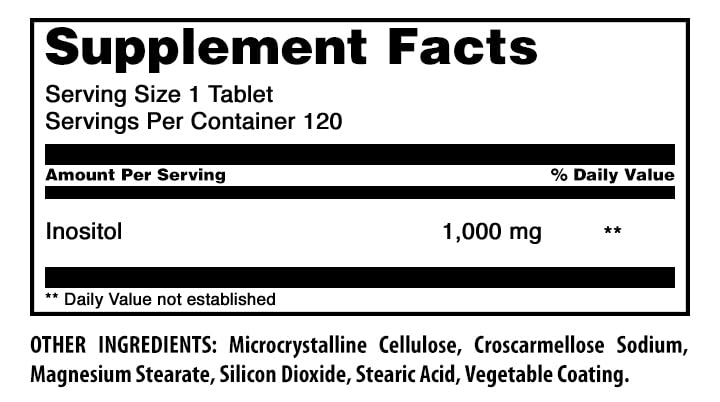 Amazing Nutrition Inositol Tablets 120 Count