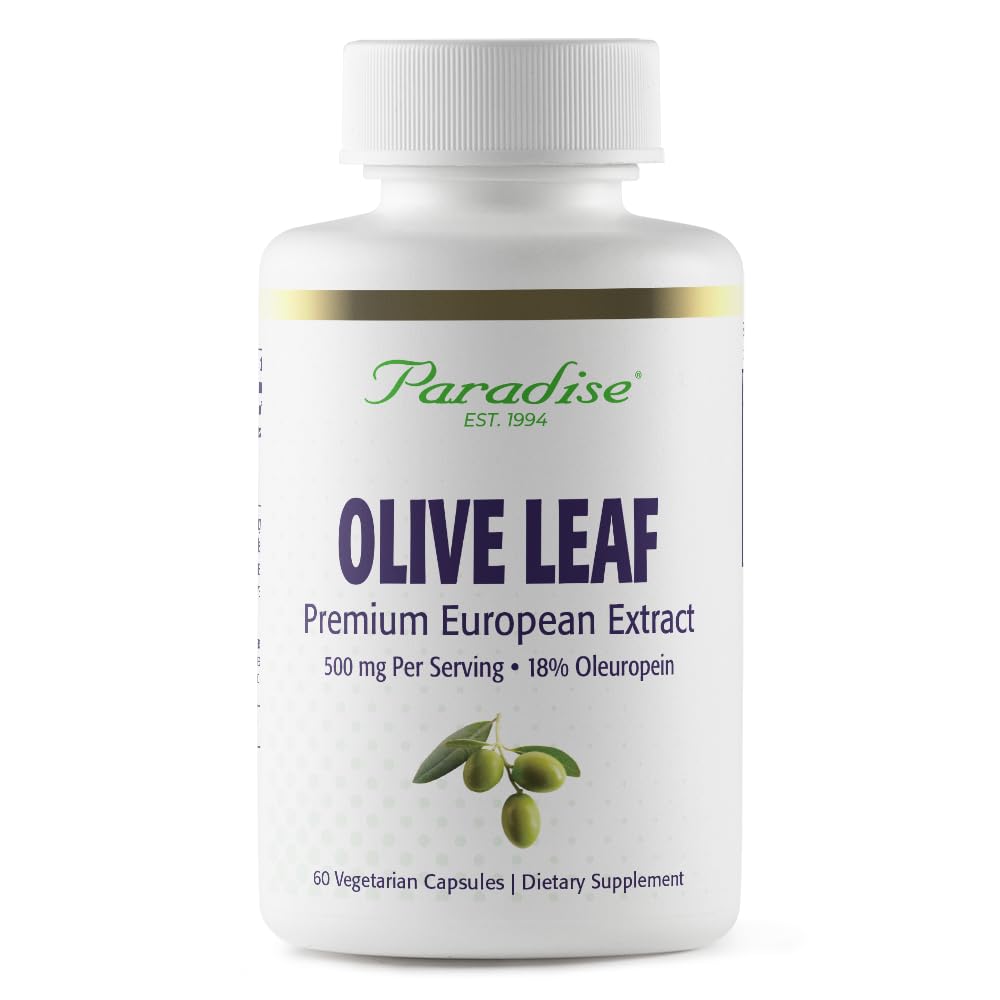 Paradise Herbs Olive Leaf Extract from Spanish Andalusian Olive Trees Capsules, 60 Count