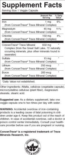 Swanson ConcenTRACE Trace Mineral Complex Capsules, 60 Count