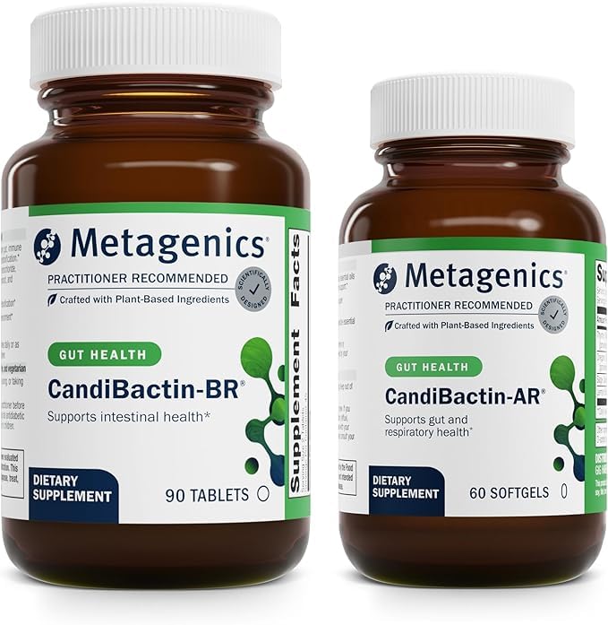 Metagenics CandiBactin-BR & CandiBactin-AR Bundle, Softgels & Tablets, 150 Count (75 Count Pack of 2)