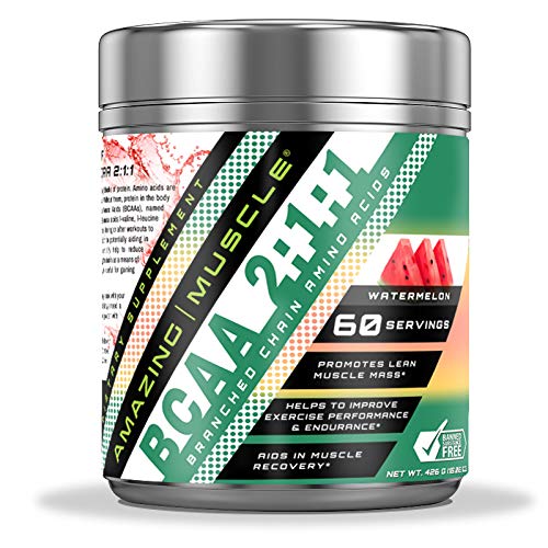 Amazing Muscle BCAA 2:1:1 Branched Chain Amino Acids Supplement Powder 16 oz