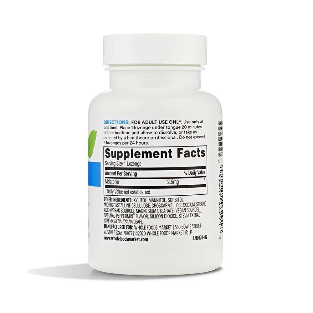 365 by Whole Foods Market Melatonin Lozenges 2.5mg Peppermint Flavor Tablet 60 Count