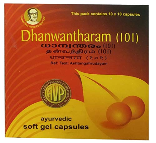 Arya Vaidya Pharmacy Dhanwantharam 101 Soft Gel Capsules, 100 Capsules