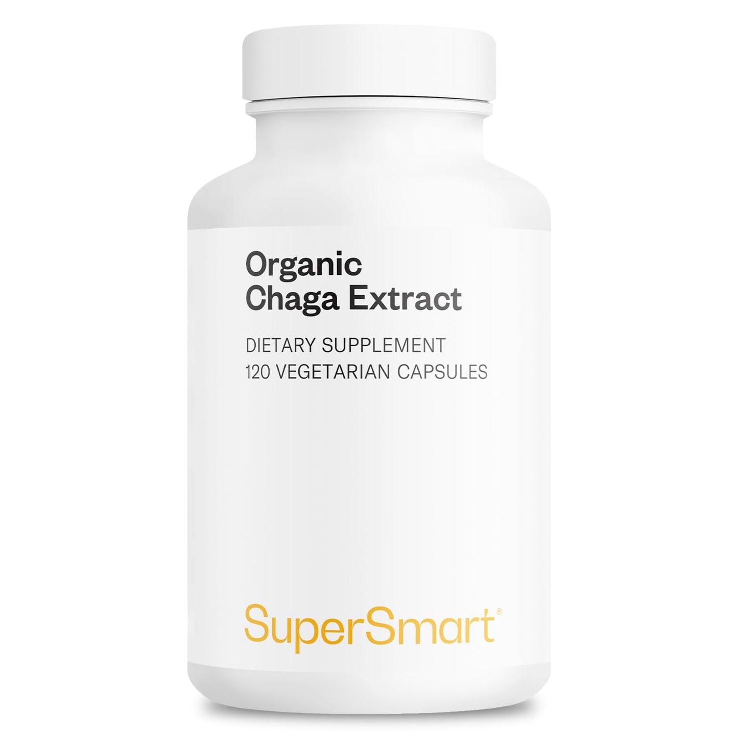 Supersmart Organic Chaga Extract 1500mg per Day (High Strength) - Wild & Hand Picked Chaga Mushrooms Supplement, 90 Capsules