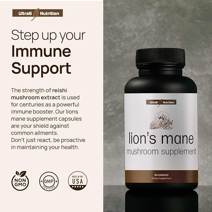 Ultra6 Nutrition Organic Lions Mane Capsules, 90 Capsules