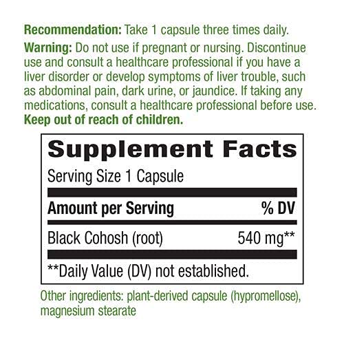 Nature's Way Black Cohosh Root 100 Capsules