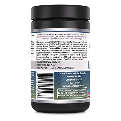 Amazing Nutrition L-Glutamine Powder Amino Acid Supplement, 1 lb