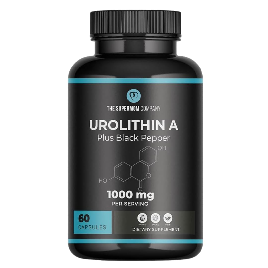 The Supermom Company Urolithin A Plus Black Pepper Dietary Supplement, 60 Vegetable Capsules