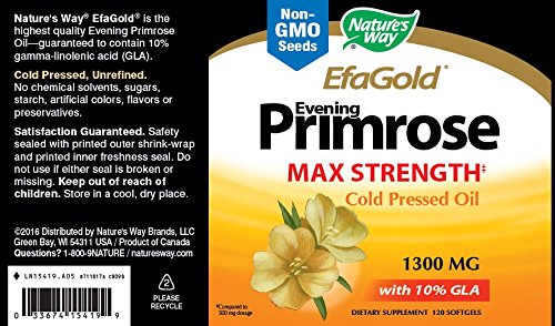 Nature's Way Evening Primrose EFA Gold Cold Pressed Oil 1300mg Softgel 120