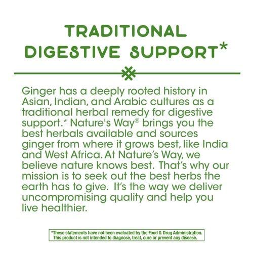 Nature's Way Ginger Root Capsules, 100 Count
