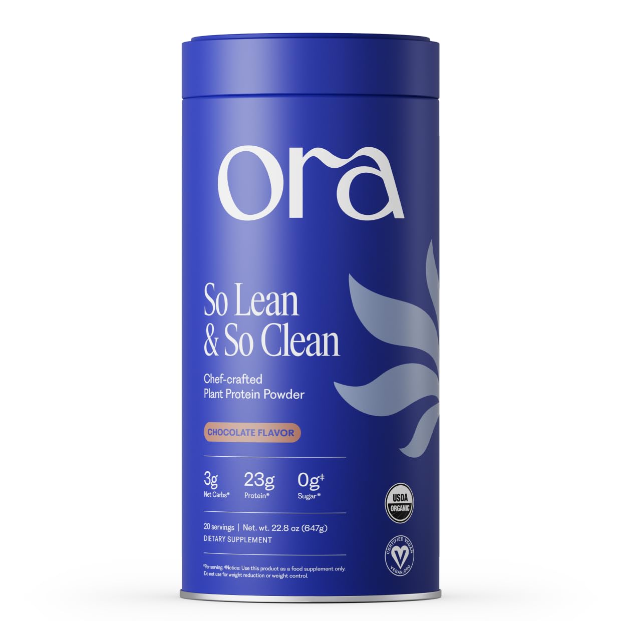 Ora Organic Vegan Protein Powder - Chocolate Flavor, 22.9 oz