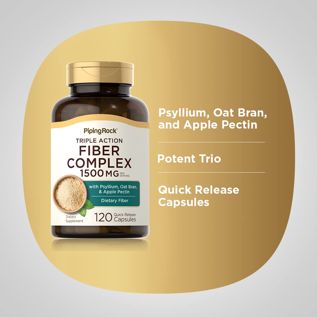 Piping Rock Fiber Complex Supplement 1500mg Capsule, 120 Capsules