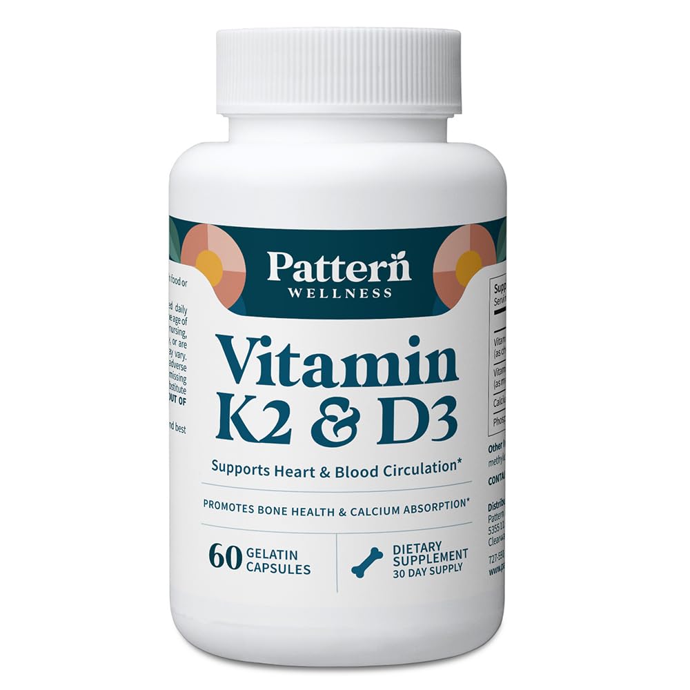 Pattern Wellness Vitamin K2 & D3 Supplement 60 Capsules