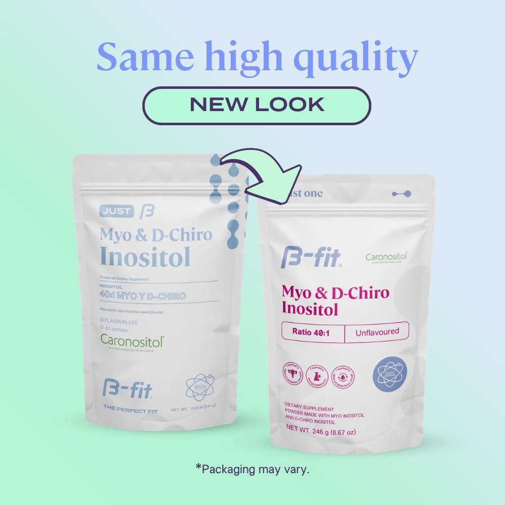 B-fit Inositol Supplement for Women - Myo & D-Chiro Inositol 40:1 for Optimal Hormonal Balance & Ovulation Support Powder, 8.68 oz