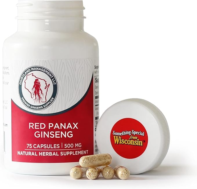 Dairyland Management LLC Korean Red Panax Ginseng Capsules 75 Count