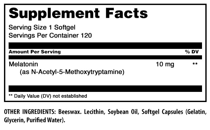 Amazing Nutrition Melatonin 10 mg Softgels 1 Count