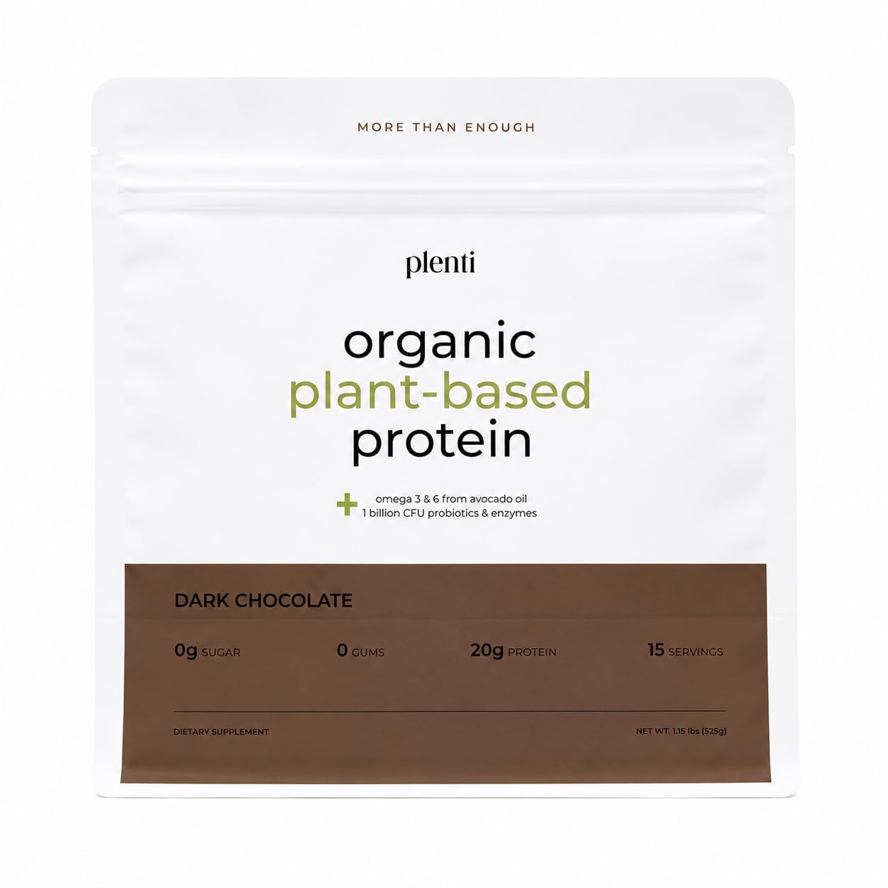 plenti Organic Plant-Based Protein Powder 18.5