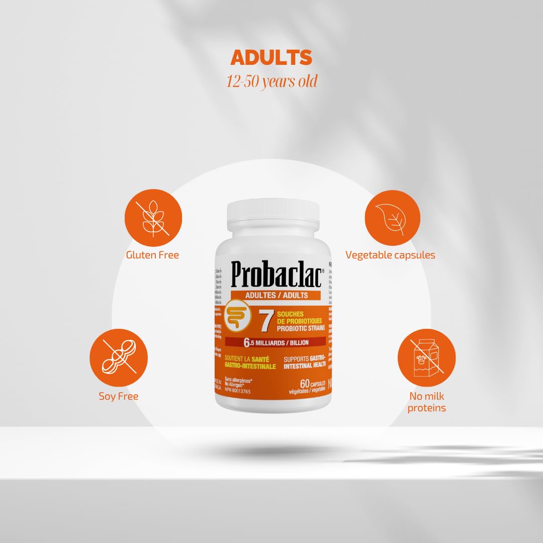 Probaclac Probiotics for Adults – Daily Gut Health & Immune Support, Relieves Bloating & Supports Digestive Balance, 60 Capsules