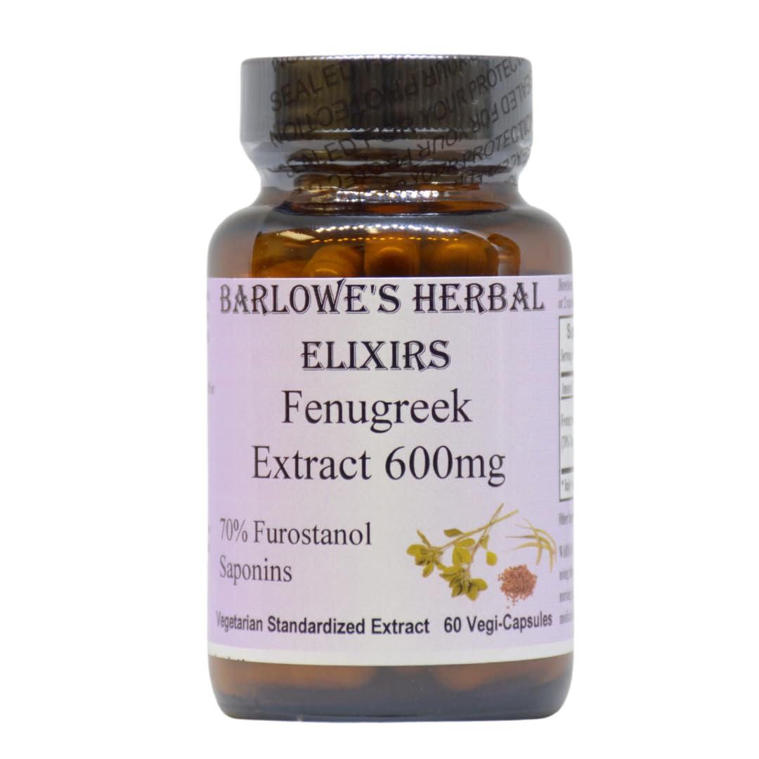 Barlowe's Herbal Elixirs Fenugreek Extract Capsules, 60 Vegi-Capsules