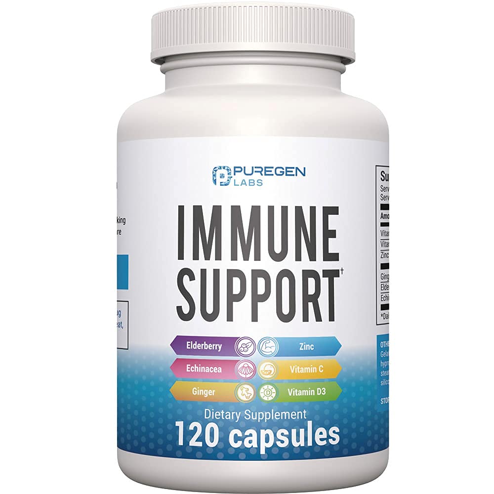 P Puregen Labs 6 in 1 Immune Support Capsules, 120 Count