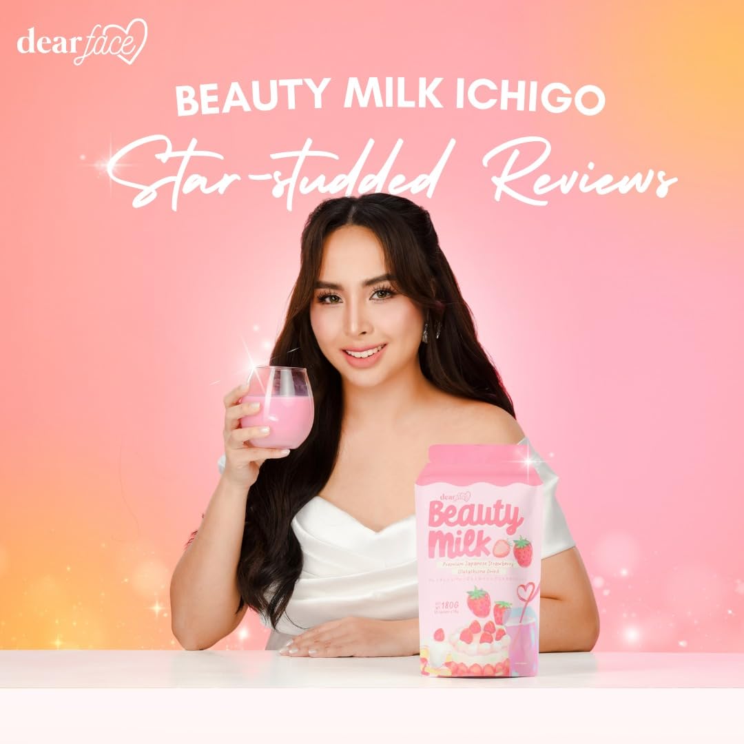 Generic Dear Face Beauty Milk Japanese Collagen Strawberry Drink Powder 6.43 Ounce