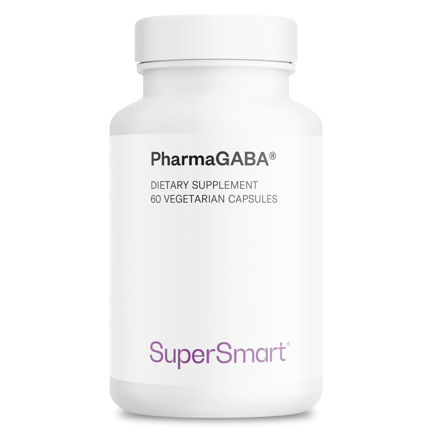 Supersmart Pharma GABA 125mg per Day (Patented & Highly Bioavailable) Natural Gamma Aminobutyric Acid GABA Supplement, Non-GMO & Gluten Free, 60 Vegetarian Capsules